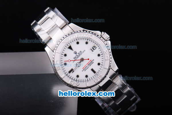 Rolex Yacht-Master Automatic with White Dial--Middle Size - Click Image to Close